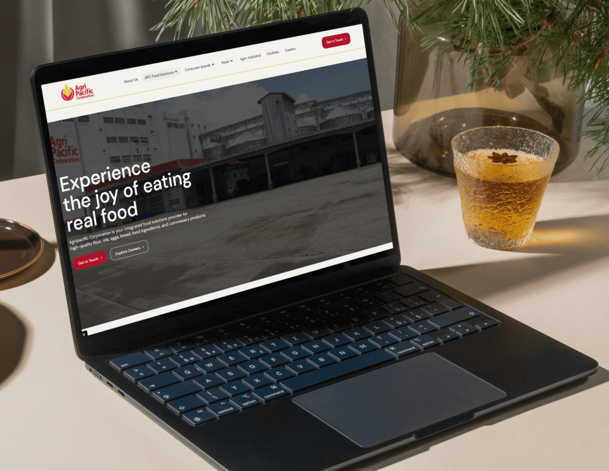 Agripacific Corporation website, mockup, showcasing their agricultural products and services