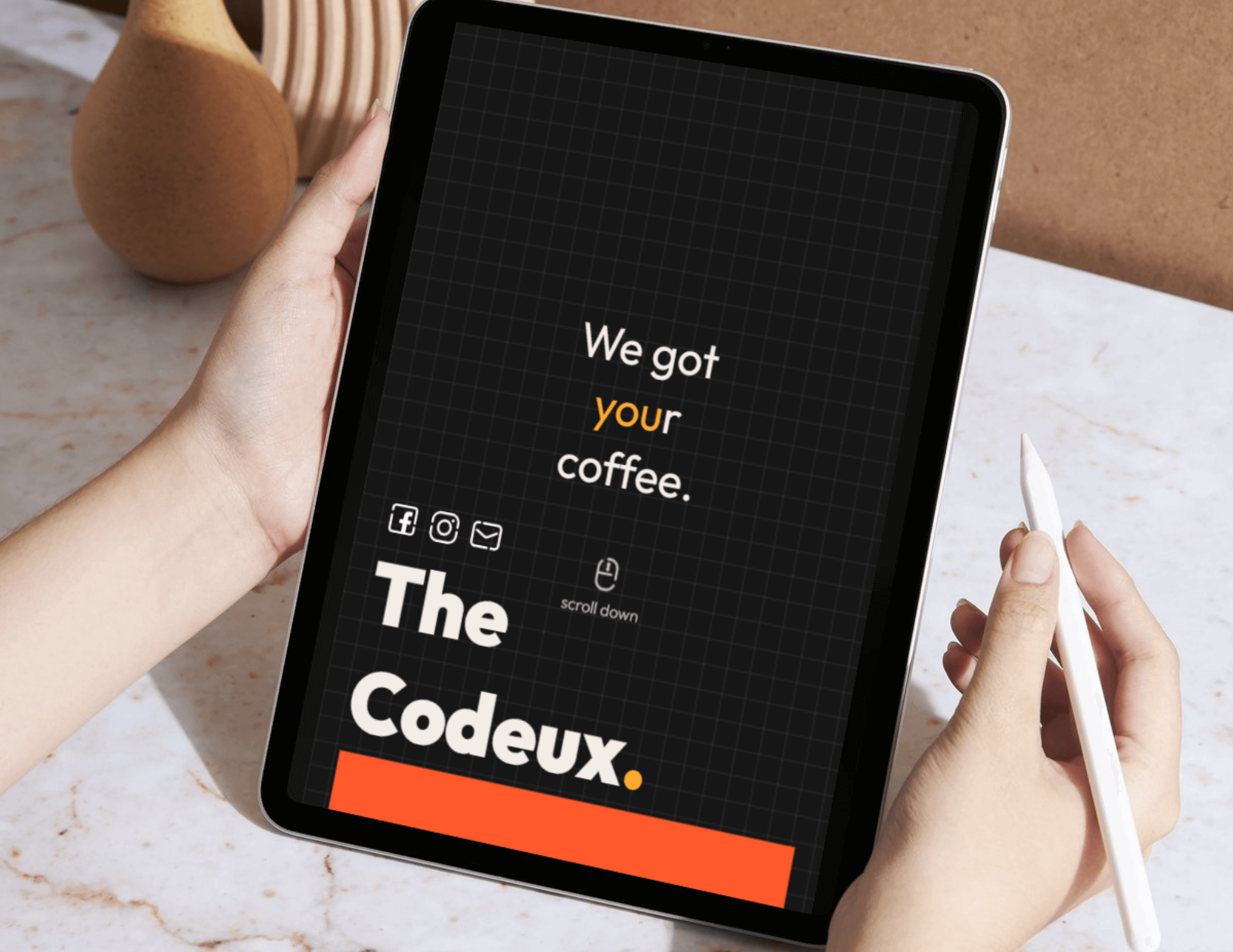 UI/UX design for CodeUX Creatives, featuring a clean and interactive interface